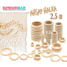 20 Adet Ahşap Halka 2,5 cm.
