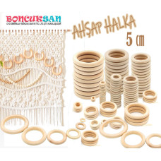 20 Adet Ahşap Halka 5 cm.