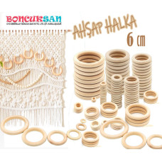 20 Adet Ahşap Halka 6 cm.
