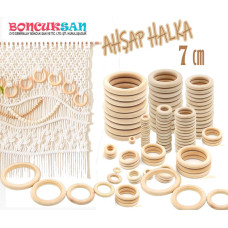 20 Adet Ahşap Halka 7 cm.