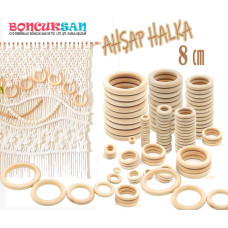 20 Adet Ahşap Halka 8 cm.